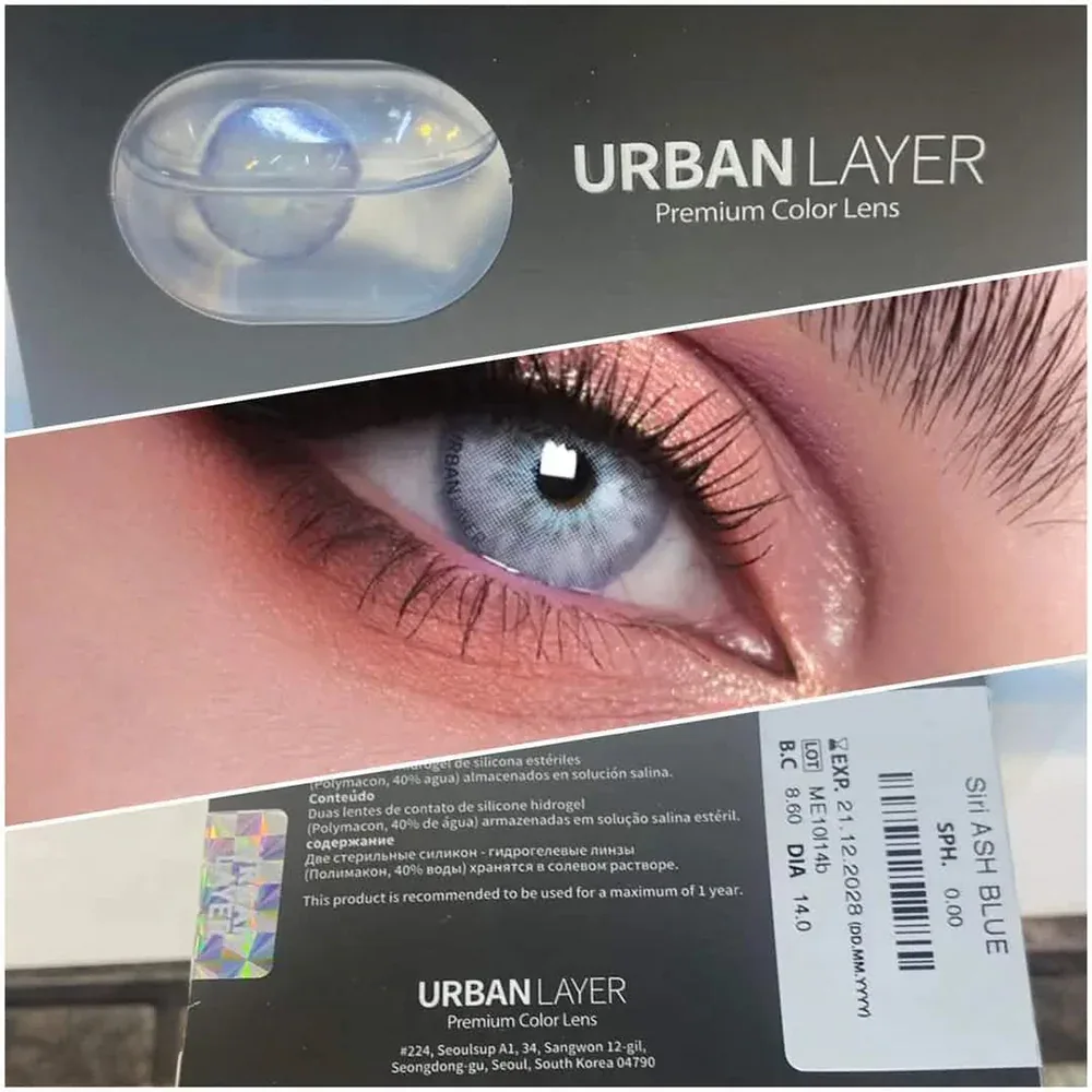 Siri Ash Blue - UrbanLayer - yearly - Colored Contact Lenses, Most Selling, URBAN-LAYER, URBAN-LAYER Optics -- Urban-Layer - Egypt - Colored Contact Lenses, Most Selling, URBAN-LAYER, URBAN-LAYER Optics
