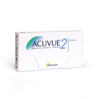 Johnson & Johnson Acuvue 2 prescription contact lenses shown in clear packaging with lenses visible inside