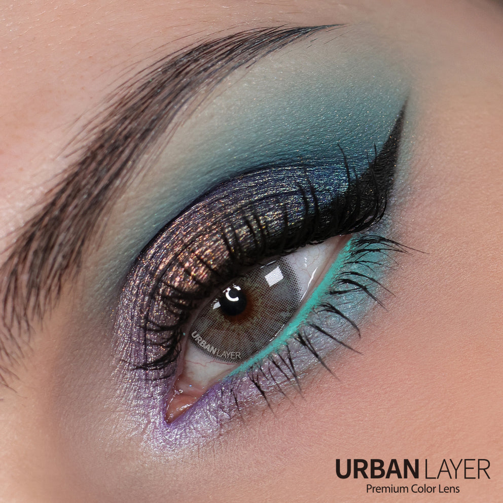 Berkeley Gray Urban-Layer colored contact lenses showcasing a natural gray shade in a close-up view.